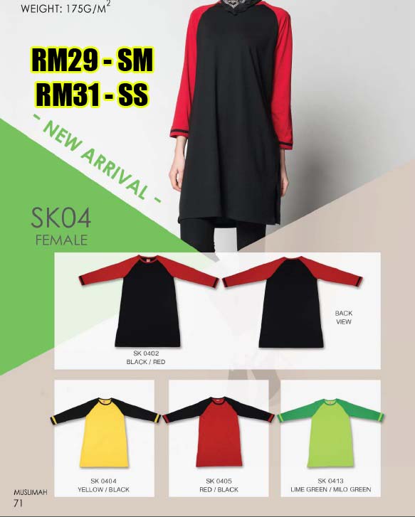 SK 04XX MUSLIMAH RAGLAN oren sport