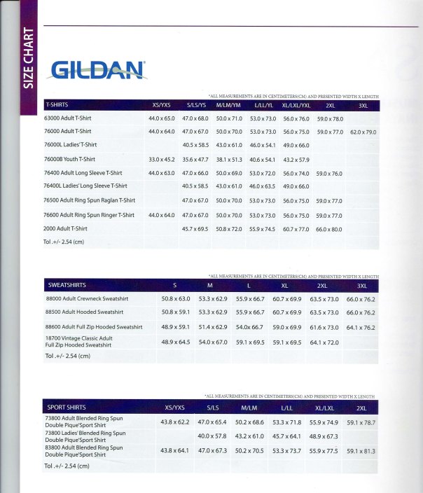 Saiz baju GILDAN 2016 3