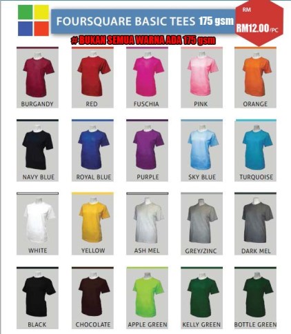 Baju roundneck 4square 2015 175gsm