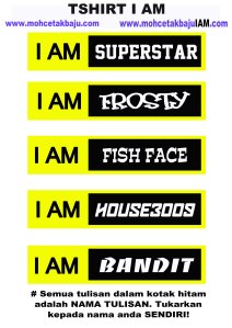 Contoh TShirt I AM 1