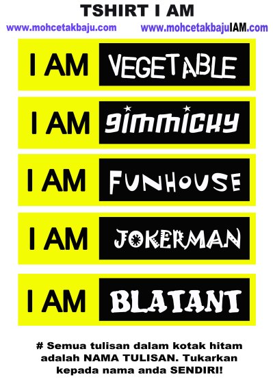 Contoh TShirt I AM 3