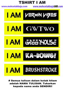 Contoh TShirt I AM 4
