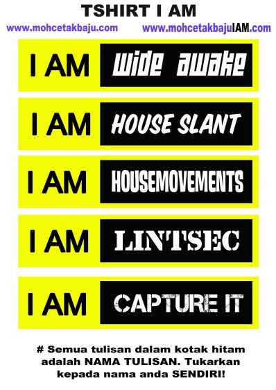 Contoh TShirt I AM 6